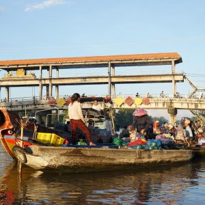 Floating markets auf dem Mekong Delta