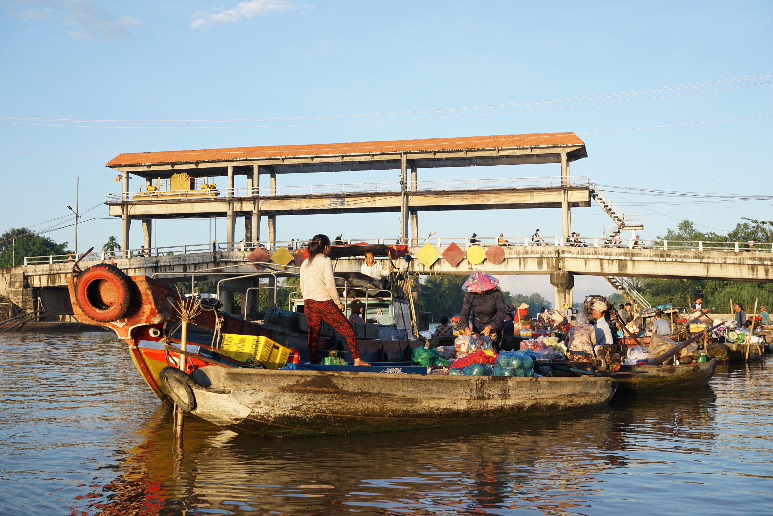 Floating markets auf dem Mekong Delta